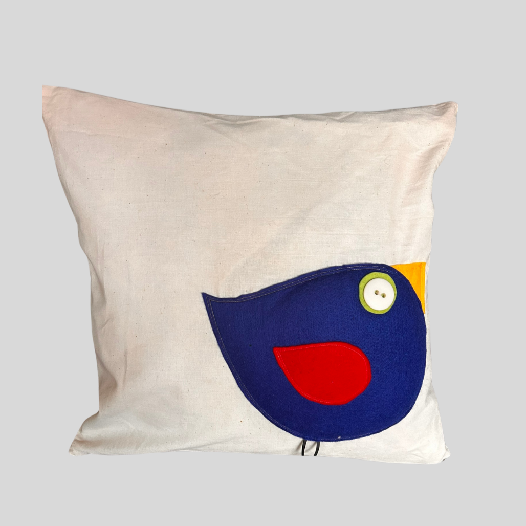 Cheeky Bird Royal Blue Cushion Cover - 45cm x 45cm