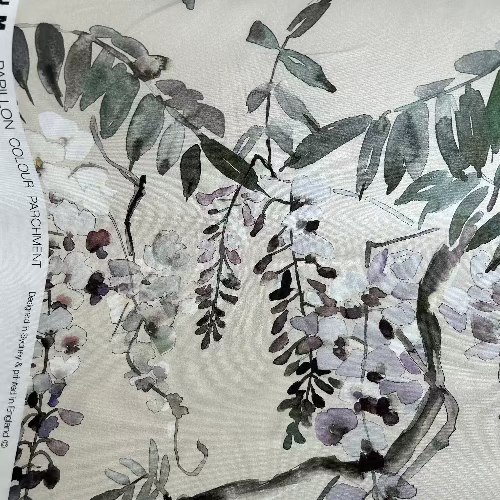 Papillon Fabric by James Dunlop in Parchment