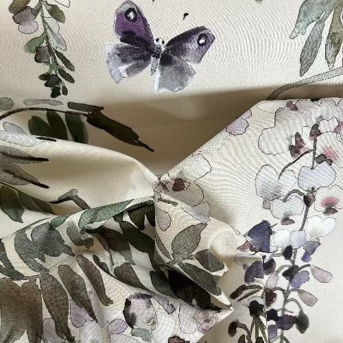 Papillon Fabric by James Dunlop in Parchment