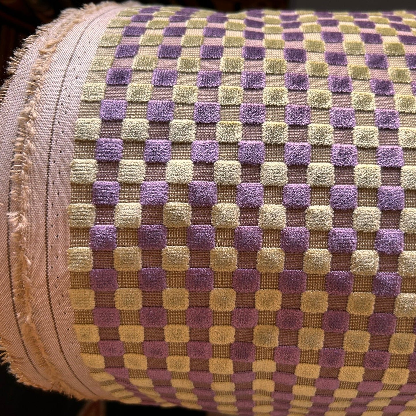 Check Mate Fabric by Harlequin in Plum