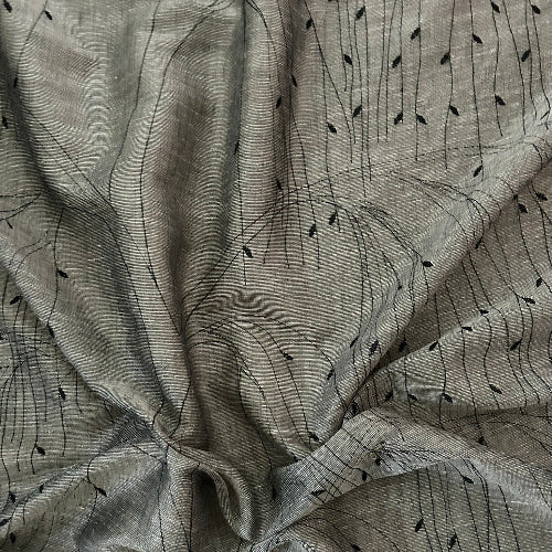 Willow Sheer Fabric in Charcoal (Oddment)
