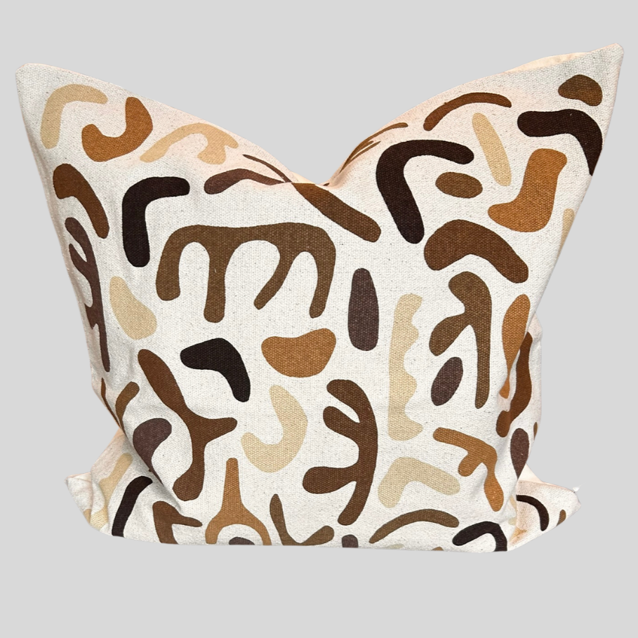 Silhouette Cocoa Cushion Cover - 50cm x 50cm- By Baya