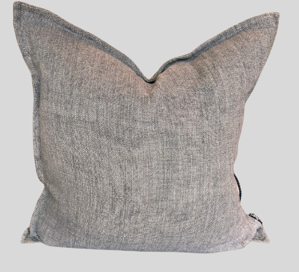 Flaxmill Charcoal Cushion Cover - 50cm x 50cm- By Baya
