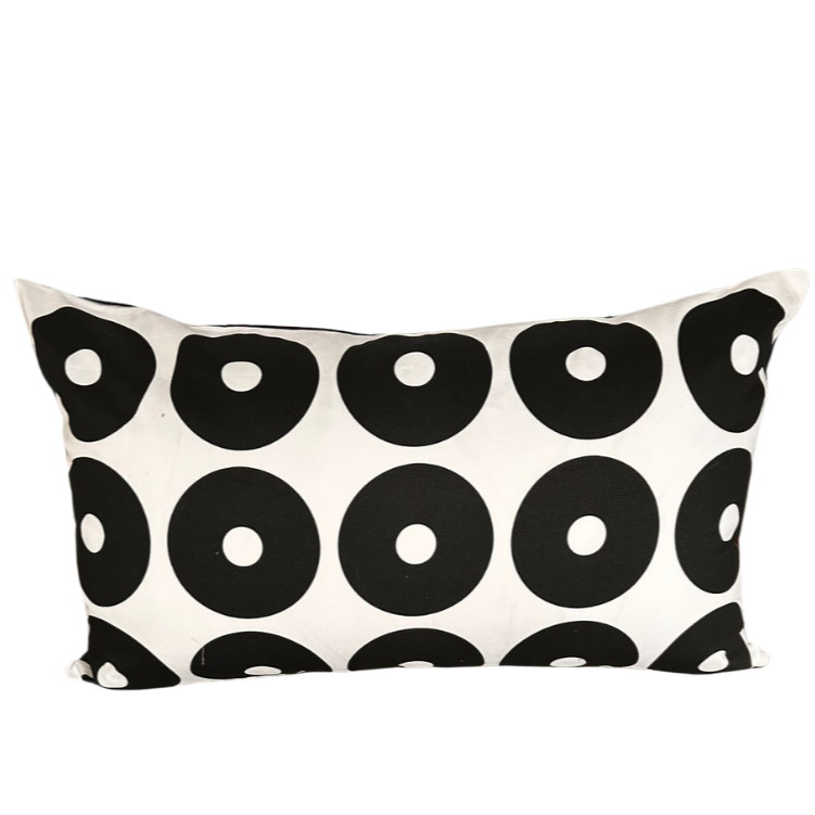 Black on white Cushion Cover - 60cm x 30cm