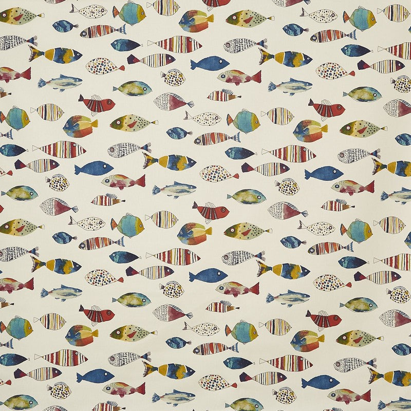 Gone Fishing Fabric by James Dunlop in Vintage (Remnant)