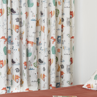 Forest Friends Natural Fabric by Maurice Kain