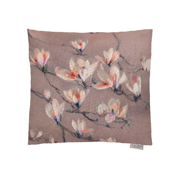 Magnolia Branch Coral Cushion 43cm x 43cm