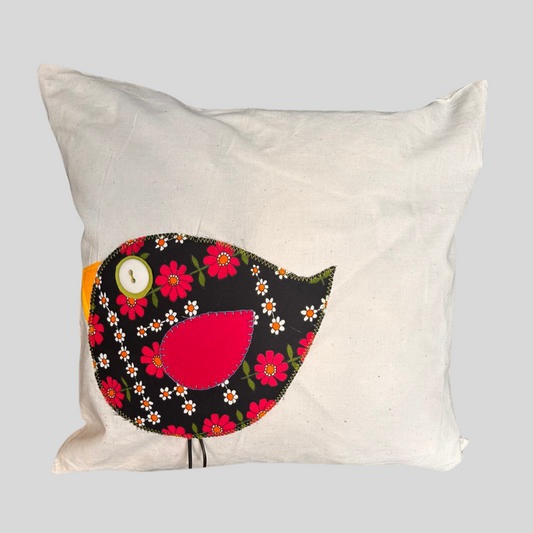 Cheeky Bird Floral Left Facing Cushion Cover - 450cm x 450cm