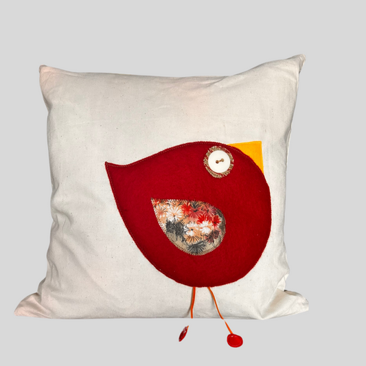 Cheeky Bird Red Cushion Cover - 450cm x 450cm