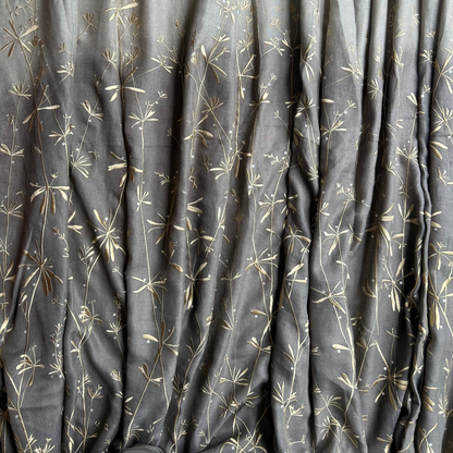 Clarrisa Hulse Sheer Embroidery Fabric in Chocolate (Oddment)