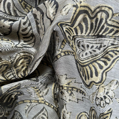 Floral Fabric by Textilia in Bronze