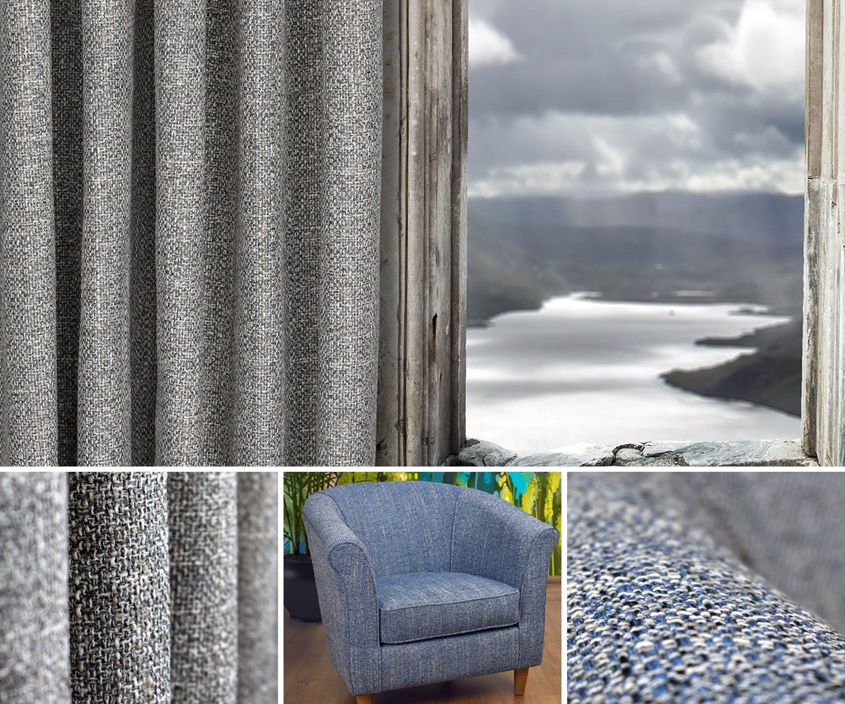 Iona Fabric by Fibre Naturelle in Titanium