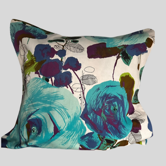 Retro Blue Rose Cushion Cover - 450cm x 450cm