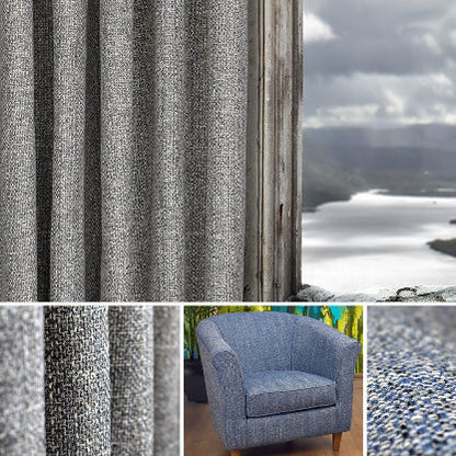 Iona Fabric by Fibre Naturelle in Titanium
