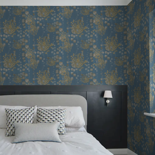 Harlequin Moku Indigo Pebble Wallpaper