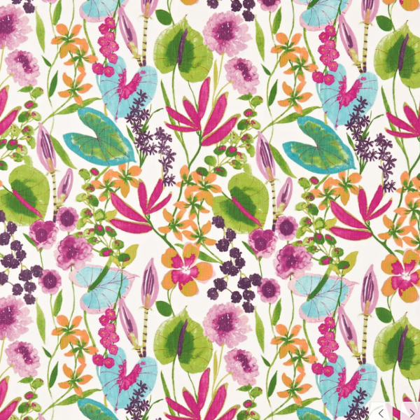 Nalina Fabric by Harlequin in Flamingo/Papaya/loganberry