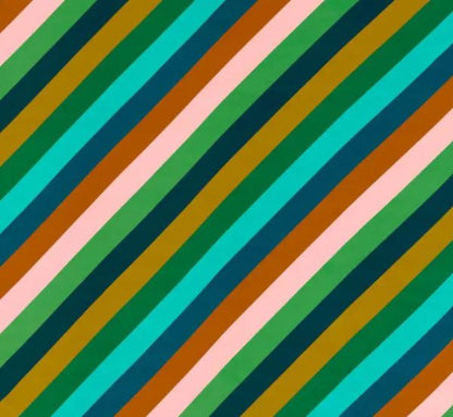 Sherbet Stripe Fabric by Harlequin in Emerald Amber Rose