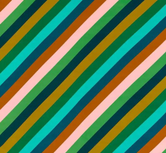Sherbet Stripe Fabric by Harlequin in Emerald Amber Rose