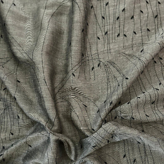 Willow Sheer Fabric in Charcoal (Clearance)