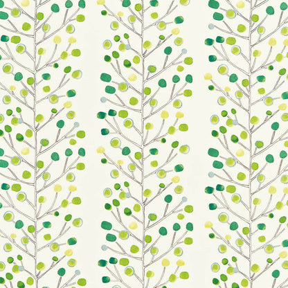 Berry Tree Fabric by Scion in Emerald / Lime/ Chalk (Remnant)