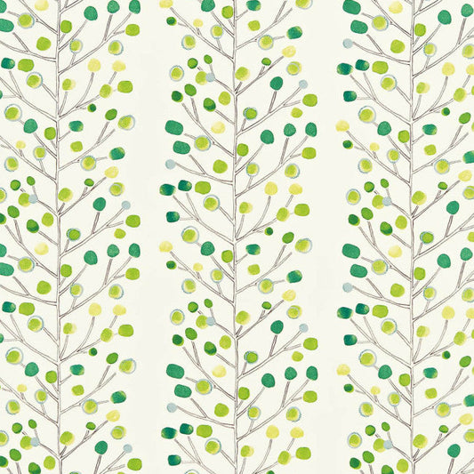 Berry Tree Fabric by Scion in Emerald / Lime/ Chalk (Remnant)