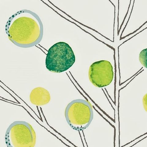 Scion Berry Tree Emerald Lime Wallpaper