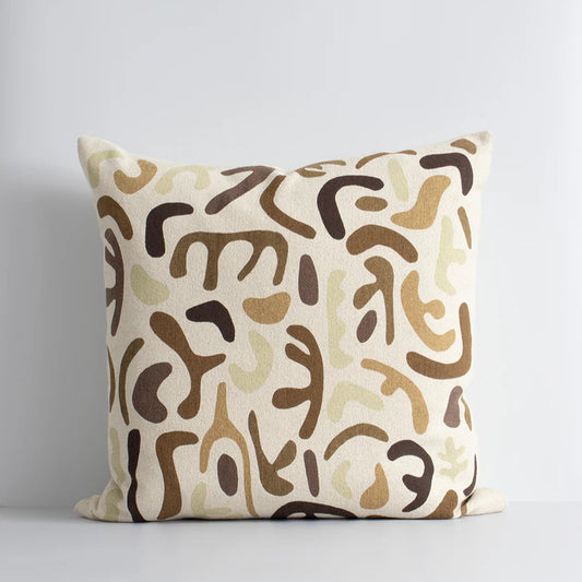 Silhouette Cocoa Cushion Cover - 50cm x 50cm- By Baya